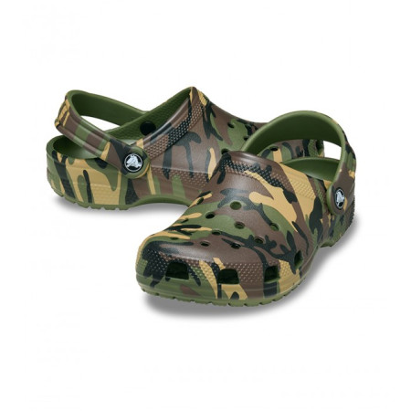Dětské pantofle Crocs Classic Camouflage Clog Army Green/Multi