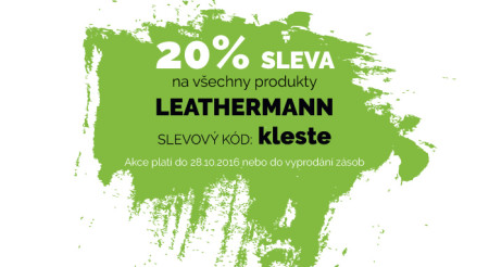 20% sleva na všechny produkty Leatherman