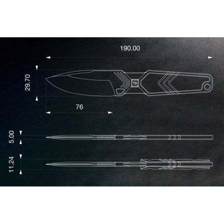 Nůž TB OUTDOOR Monobloc Knife Impact 127 Black Pvd G10