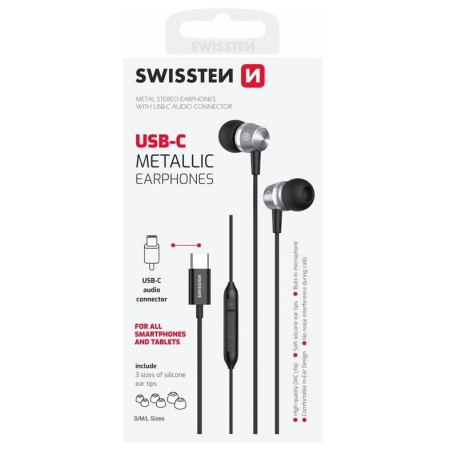 Sluchátka Swissten Metallic