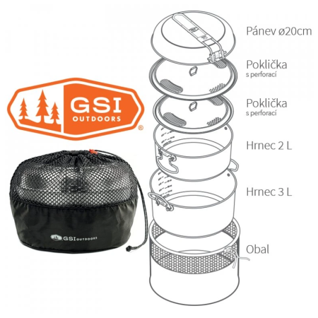 Sada nádobí GSI Outdoors Glacier Stainless Base Camper Medium