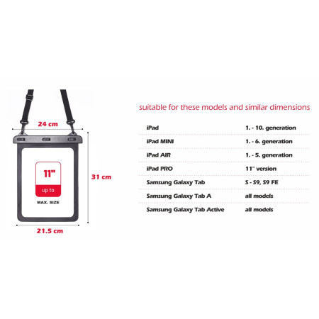 Vodotěsné pouzdro na tablet Swissten WATERPROOF CASE FOR TABLET 11"