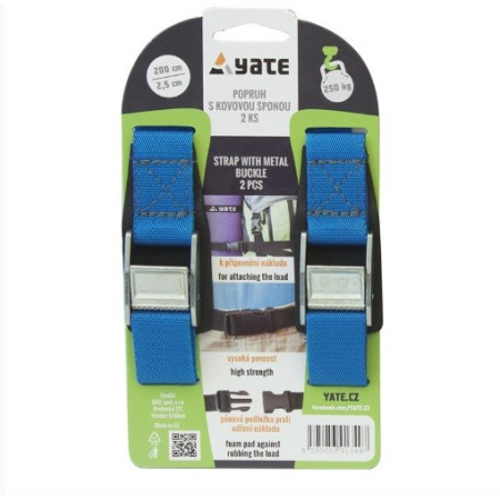 Popruh Yate s kovovou sponou 2,5x200 cm