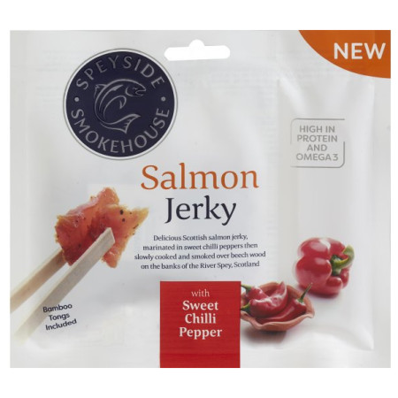 Sušené maso Indiana Jerky Speyside Smokehouse Sweet Chilli Pepper Salmon Jerky 30 g