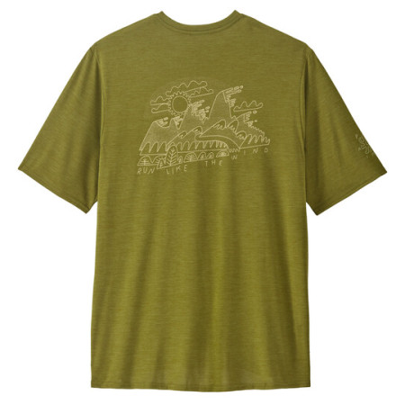 4camping.cz - Pánské triko Patagonia M's Cap Cool Daily Graphic Shirt - Lands - L / olive