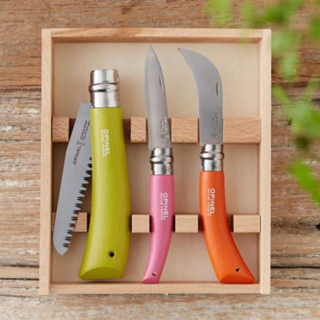 Sada zavíracích nožů Opinel Set pilka N°12, nůž zahradnický N°08, nůž prořezávací N°08