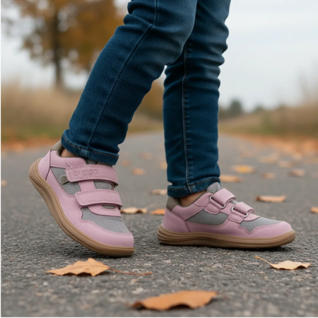 Dětské celoroční barefoot boty Bugga Safi Pink