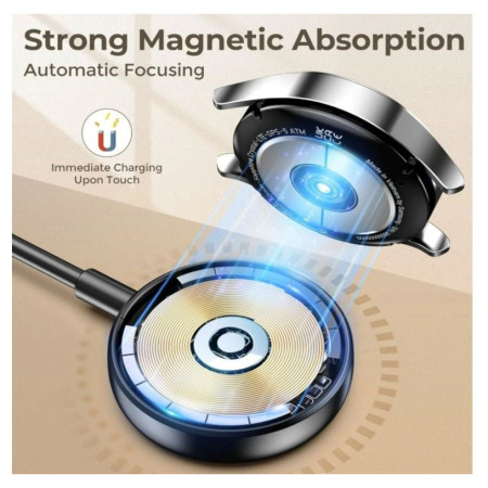 Nabíjecí a datový kabel Swissten Wireless magnetic charging cable 2in1 for Samsung Watch + USB-C 1,2 m