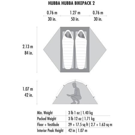 Ultralehký stan MSR Hubba Hubba Bikepack 2