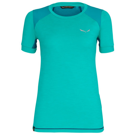 Dámské triko Salewa Pedroc Hybrid Dry W S/S Tee - lagoon green melange