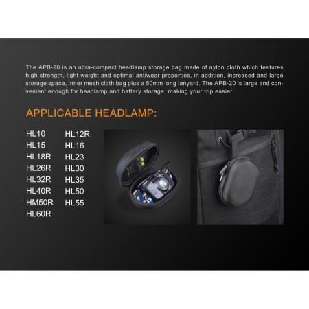 Pouzdro Fenix Pouzdro APB-20 pro čelovky Fenix