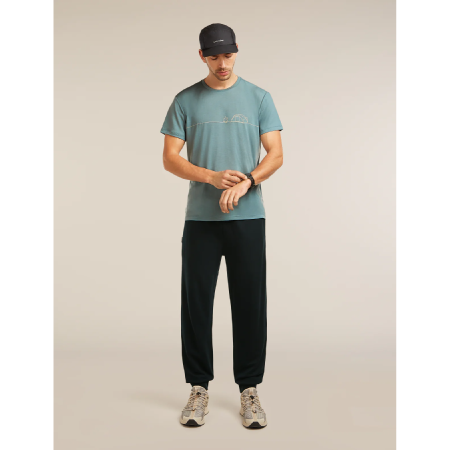 Pánské funkční triko Icebreaker Merino Blend Core SS Tee Single Line Camp