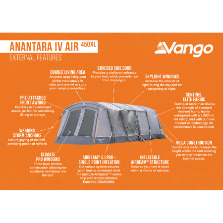 Nafukovací stan Vango Anantara IV Air 450XL