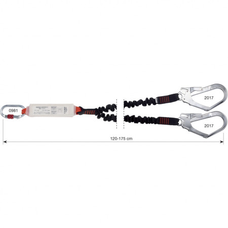 Tlumič pádu Camp Shock Absorber Rewind Double 120-175 cm + 0981 + 2x2017