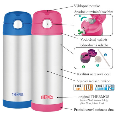Dětská termoska s brčkem Thermos Funtainer 470 ml