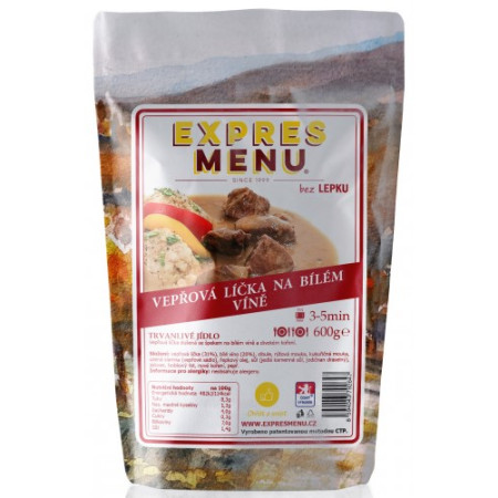 Expres menu Vepřová líčka na bílém víně 600 g