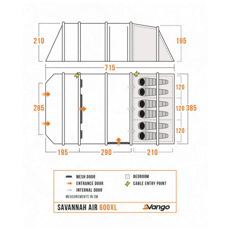 Rodinný stan Vango Savannah Air 600XL Package