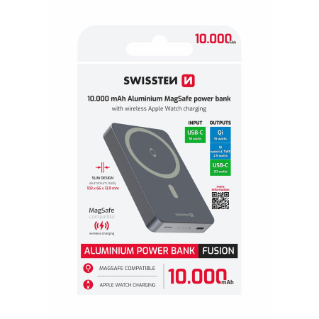Bezdrátová powerbanka Swissten Fusion 10000 mAh