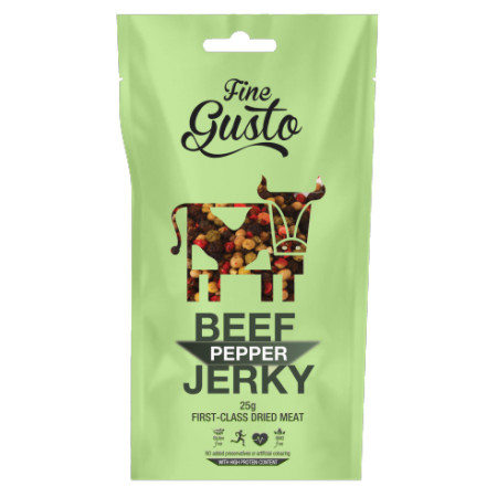 Sušené maso Fine Gusto Hovězí Jerky pepř 25g