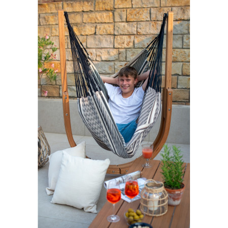 Houpací sedačka se stojanem La Siesta Udine Organic Zebra