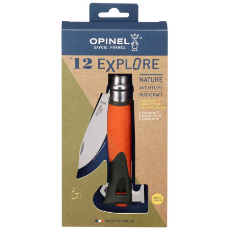 Nůž Opinel VRI N°12 Inox Explore s odstraňovačem klíšťat