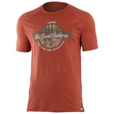 Pánské funkční triko Lasting Lucas-barva cihlová