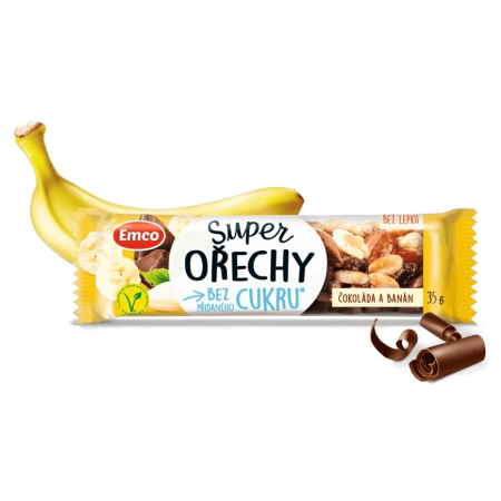Jídlo na cesty Emco Tyčinky Super ořechy banán 35g