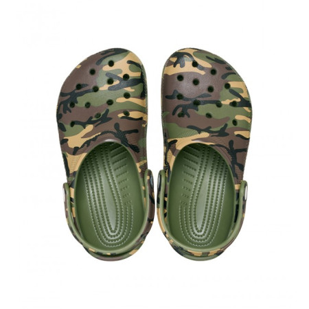 Dětské pantofle Crocs Classic Camouflage Clog Army Green/Multi