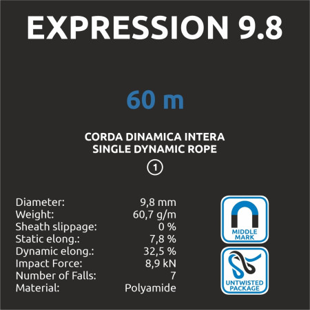 Lezecké lano Camp Expression 9.8 - 60m