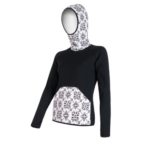 Dámská mikina Sensor Tecnostretch černá s kapucí