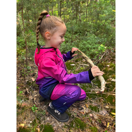 Dětská softshellová bunda WAMU Mozaika purple