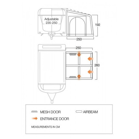 Předstan Vango Balletto Air 260 Elements Shield