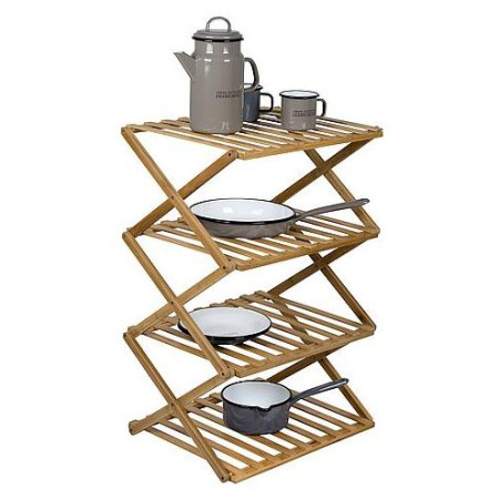 Police Bo-Camp UO Bamboo foldable storage rack Fitzroy-použití