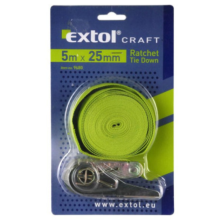Upínací pás ráčnový Extol 5m x 28mm, max. 150kg