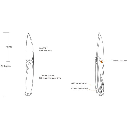 Zavírací nůž Ruike RUP661B