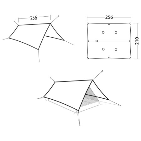 Tarp Robens Vestis 2.50 x 2.30 Solo tarp UL