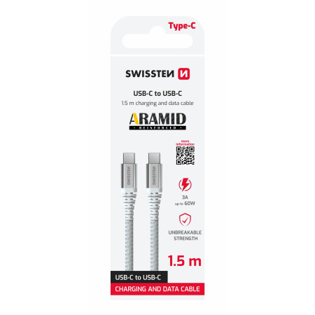 Kabel Swissten Aramid Reinforced USB C / USB C 1,5 m