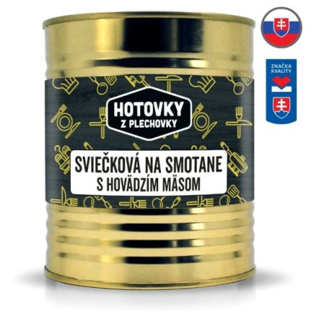 Hotové jídlo Hotovky z plechovky Svíčková na smetaně s hovězím masem 800g