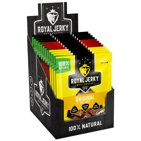 Sušené maso Royal Jerky Mix hovězích příchutí 12x22g