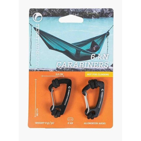 Sada 2 ultralehkých hliníkových karabinek Ticket To The Moon 600 kg