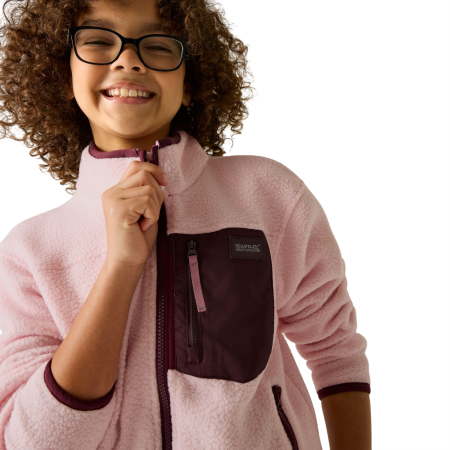 Dětská funkční mikina Regatta Junior Frankie Warm Fleece Pink Haze/Fig