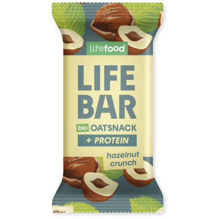 Tyčinka Lifefood Lifebar Oat Snack Protein s lískovými oříšky BIO 40 g