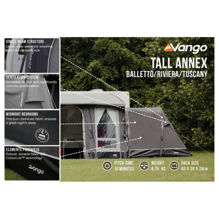 Předstan Vango Tall Annex Elements ProShield - Balletto & Tuscany