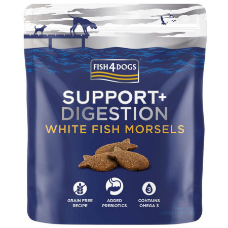 Pamlsky pro psy Fish4Dogs Digestion White Fish Morsels 225g