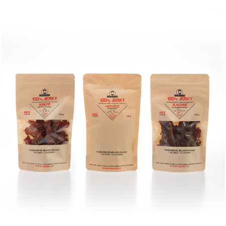 Dárková kazeta Usušil & Syn 3 x 150g 100% Jerky