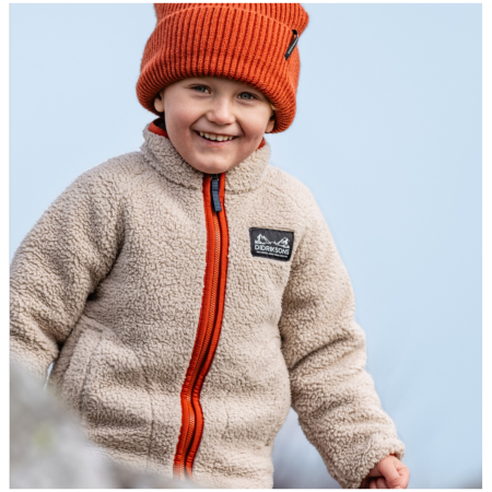 Dětská mikina Didriksons Gibbs Kids Fullzip 2 Beach Beige/Rust