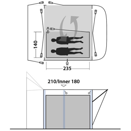 Ložnice Outwell Inner Newburg 260