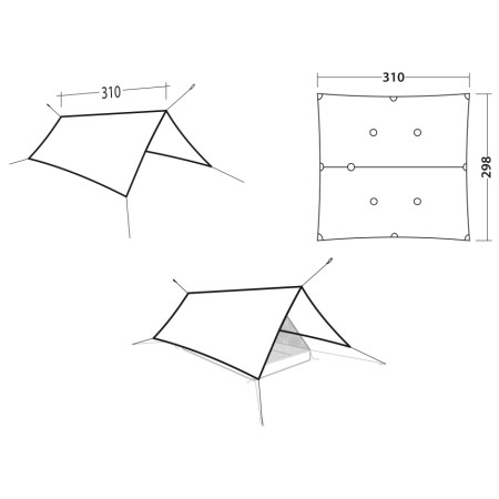 Tarp Robens Vestis 3.10 x 2.92 Duo tarp UL