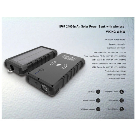 Solární powerbanka Viking Technology W24W