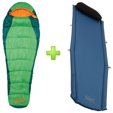 Set spacáku Coleman Fision 200 a karimatky Coleman Compact Inflator Mat Plus